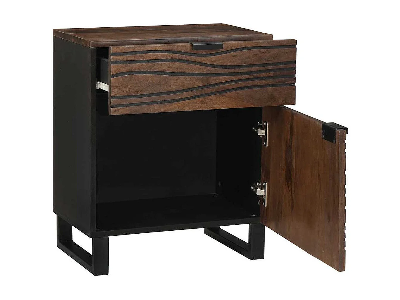 Cabinet de chevet Noyer 50 x 33 x 60 cm Bois d'acacia massif