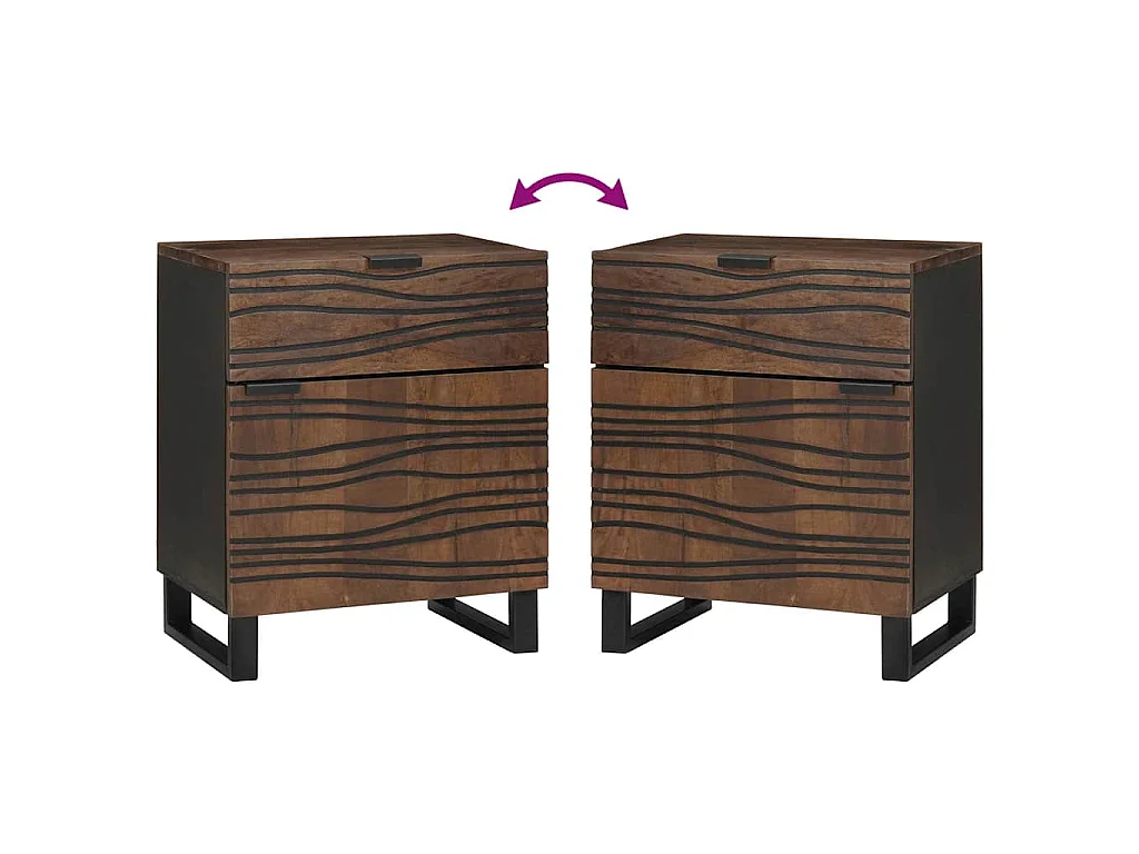 Nachttisch Walnuss 50 x 33 x 60 cm Holzwerkstoff