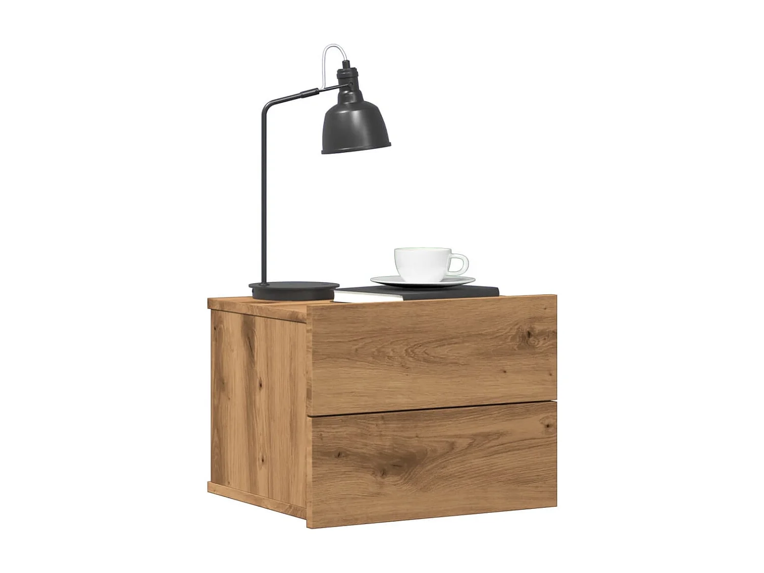 Mesitas de noche de pared 2 uds color roble artisan 40x32x30 cm