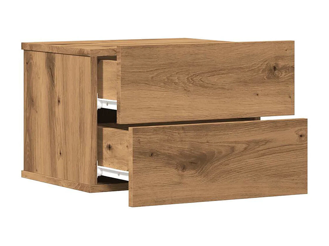 Mesitas de noche de pared 2 uds color roble artisan 40x32x30 cm