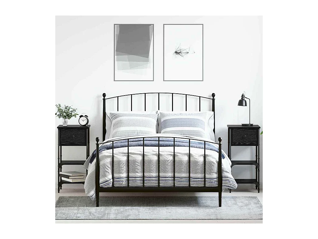 Armário de Cabeceira 2 pcs Carvalho preto 34 x 36 x 70 cm