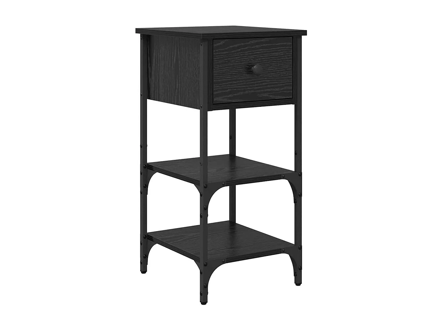 Armadio da Notte 2 pcs Rovere Nero 33.5 x 36 x 70 cm