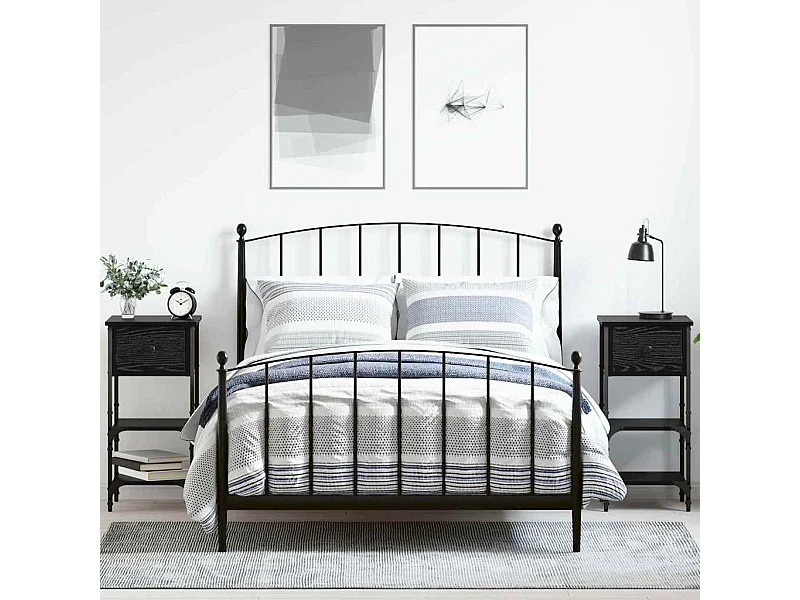 Armadio da Notte 2 pcs Rovere Nero 33.5 x 36 x 70 cm