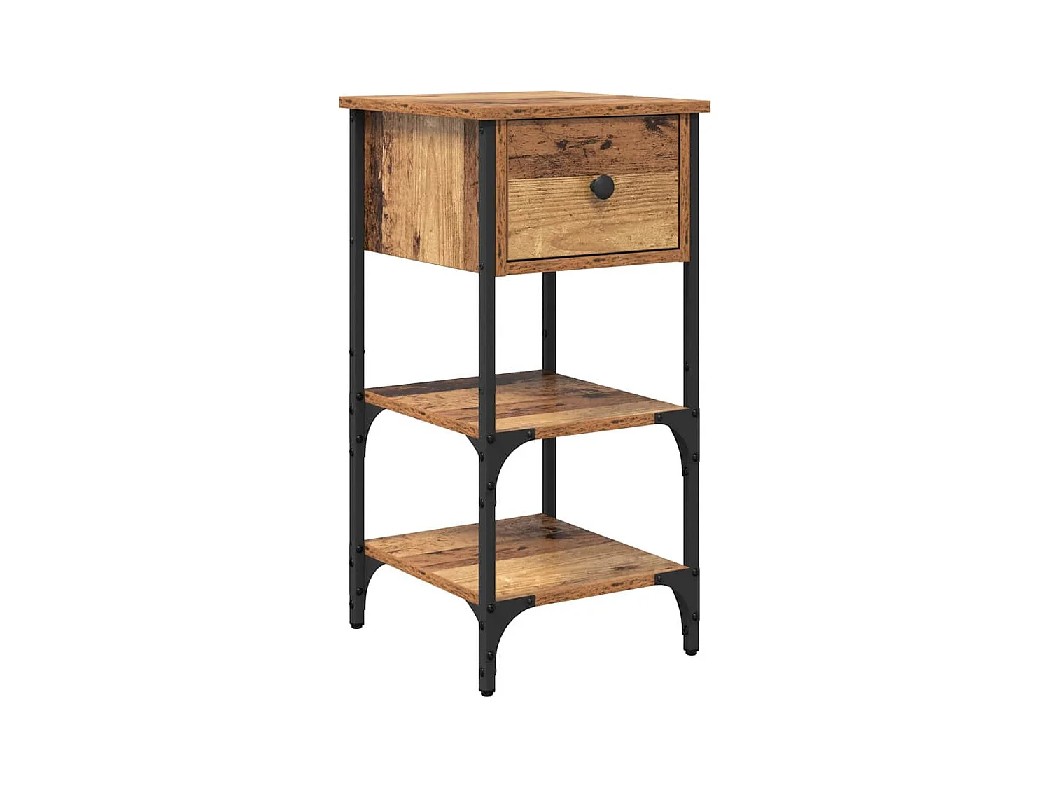 Cabinet de Chevet avec tiroir 2 pcs Bois ancien 34 x 36 x 70 cm