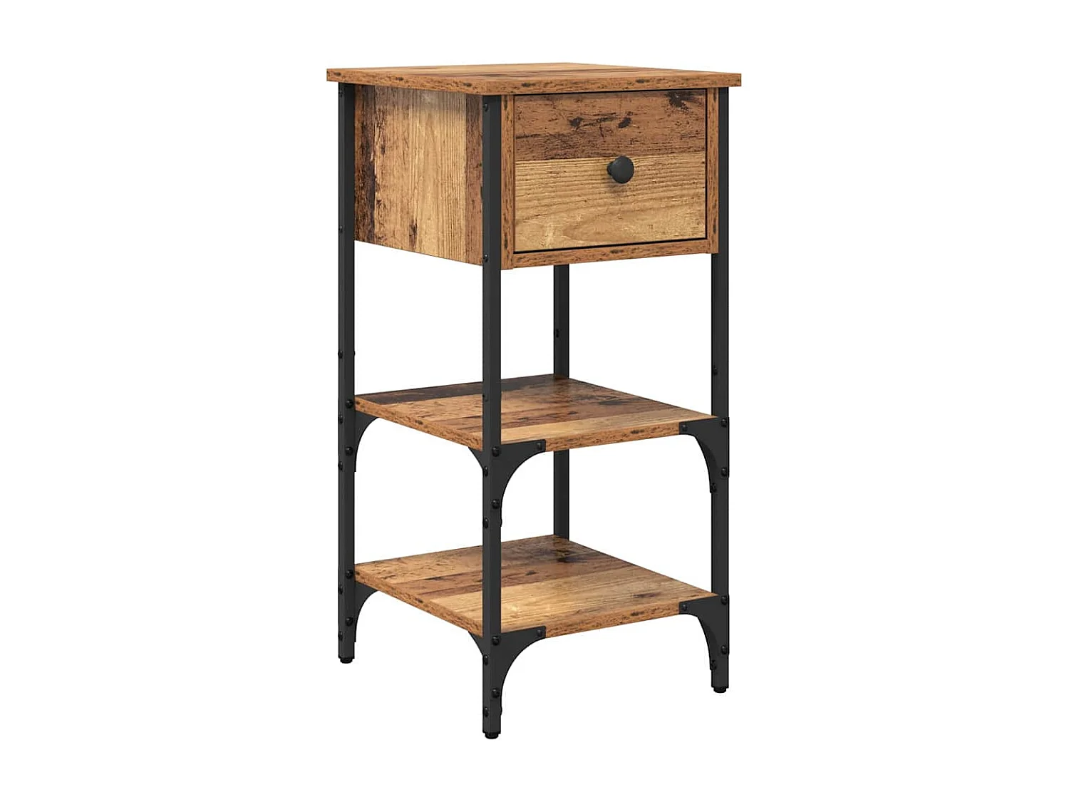 Cabinet de Chevet avec tiroir 2 pcs Bois ancien 34 x 36 x 70 cm