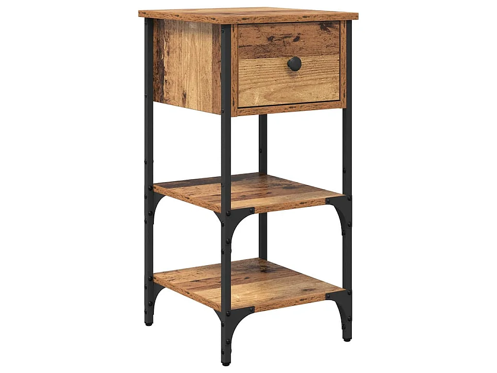 Armadio da Notte con cassetto 2 pcs Marrone 33.5 x 36 x 70 cm