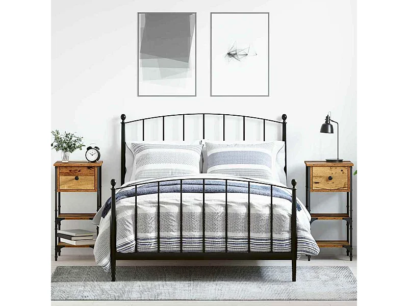 Nachtkastje met lade 2 pcs Oud hout 34 x 36 x 70 cm