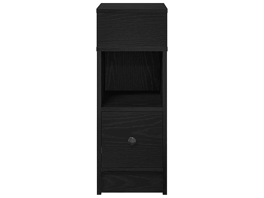 Comodino con Cassetto Nero 25x31x66 cm