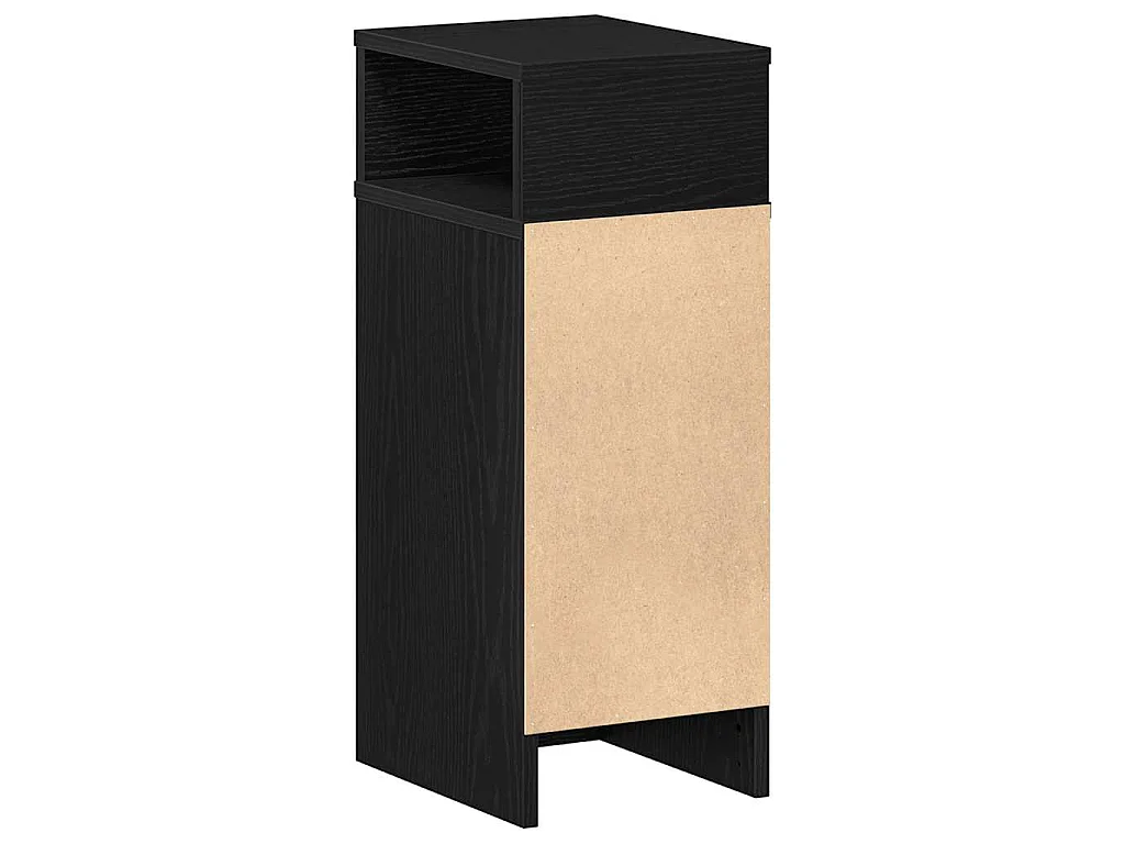 Comodino con Cassetto Nero 25x31x66 cm