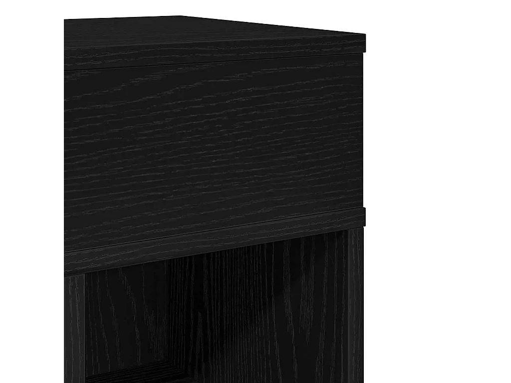 Comodino con Cassetto Nero 25x31x66 cm