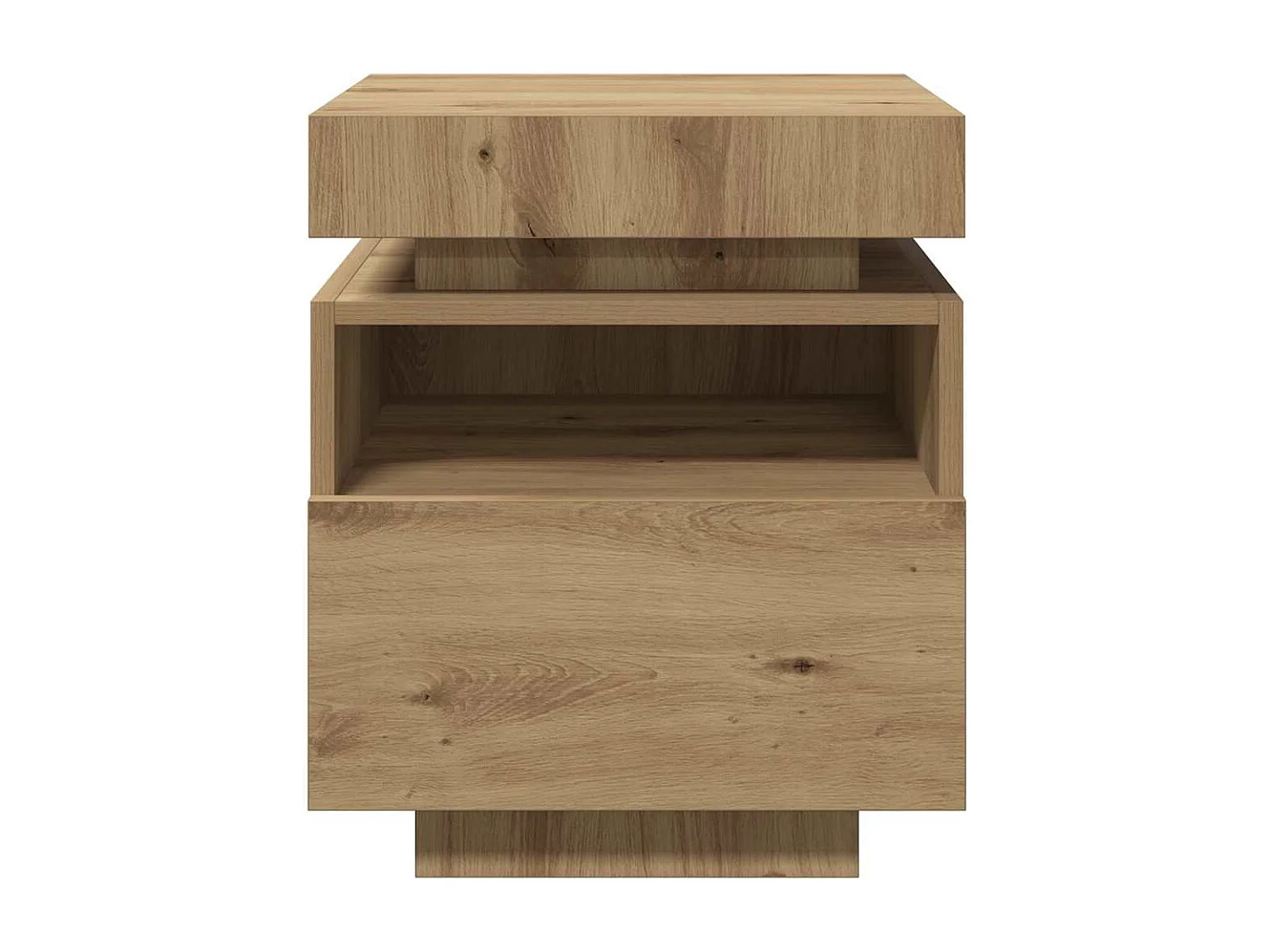 Comodini con Luci LED 2pz Rovere Artigianale 40x39x48,5 cm
