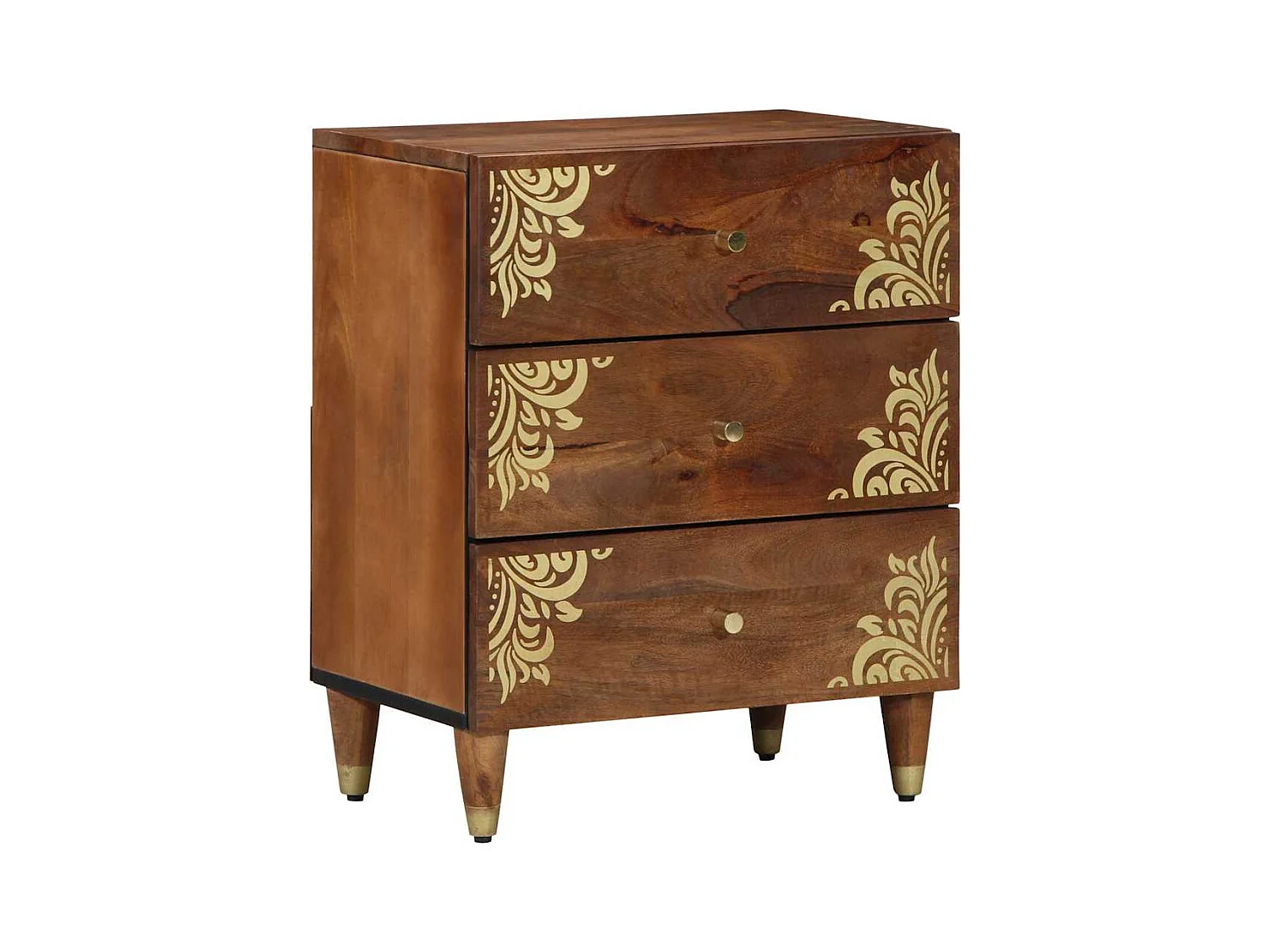 Cabinet de chevet avec tiroir marron miel 50 x 33 x 62 cm