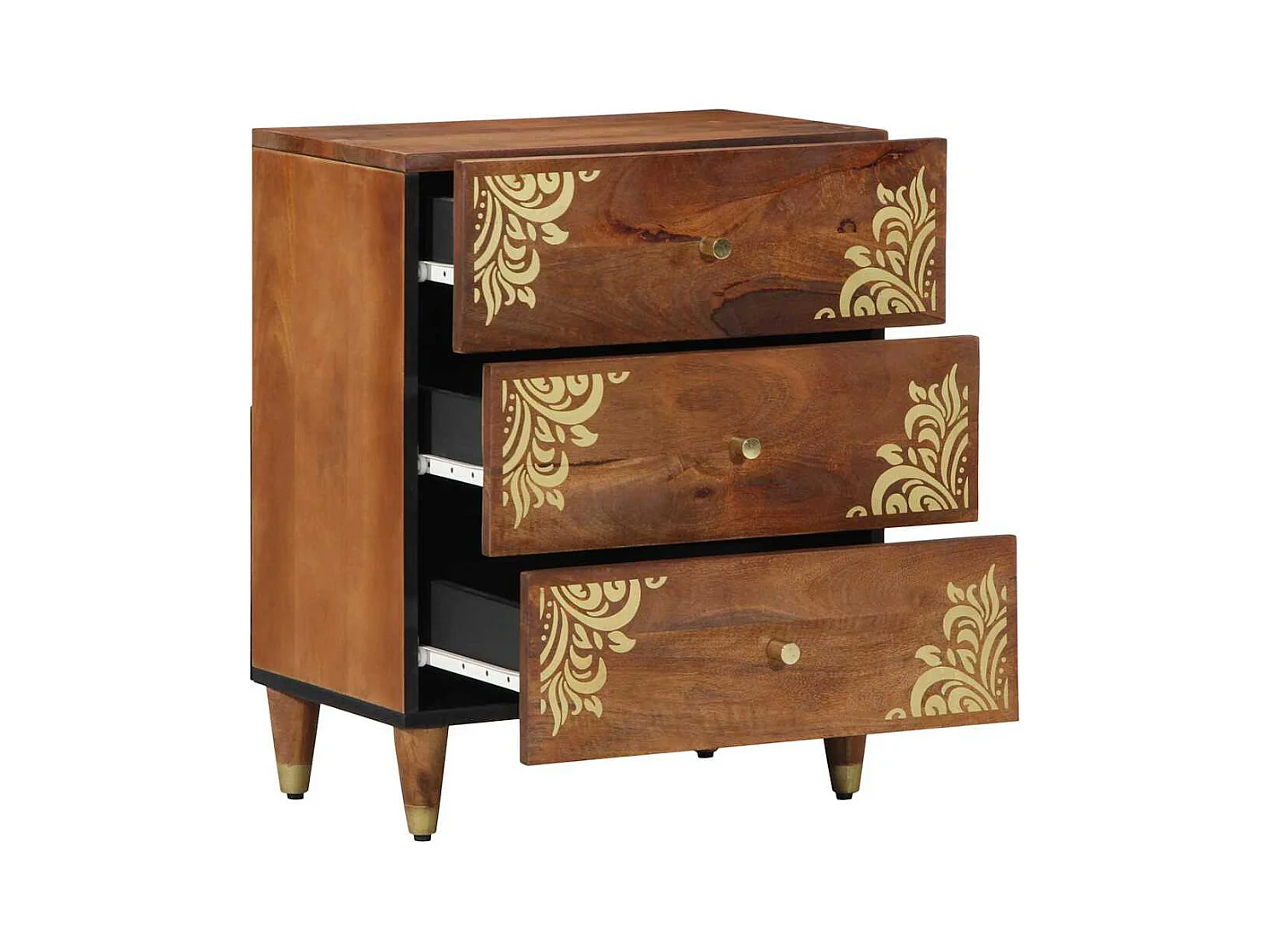 Cabinet de chevet avec tiroir marron miel 50 x 33 x 62 cm