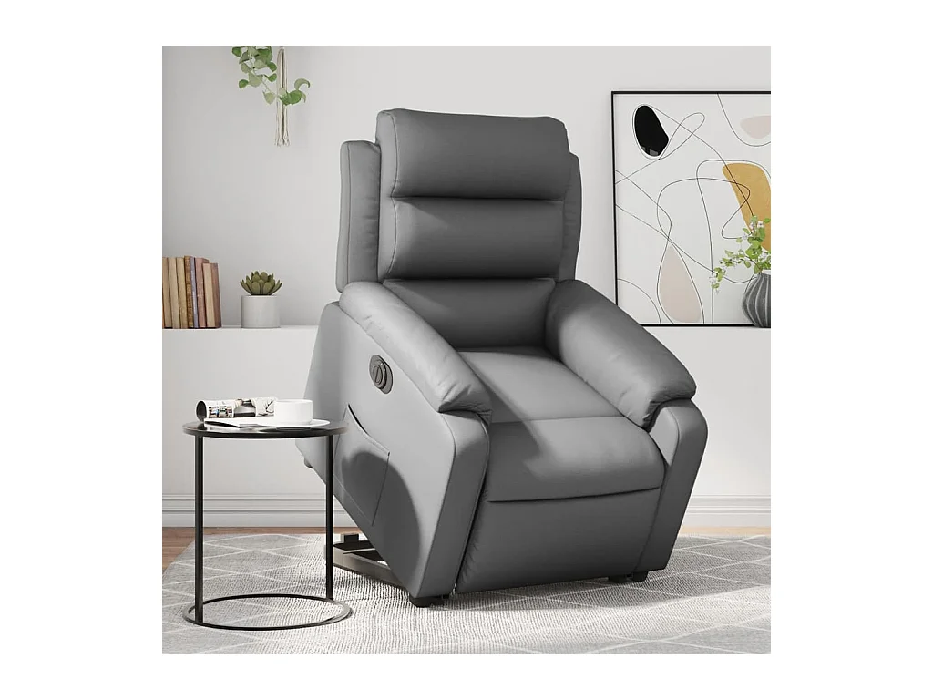 Fauteuil inclinable électrique gris similicuir