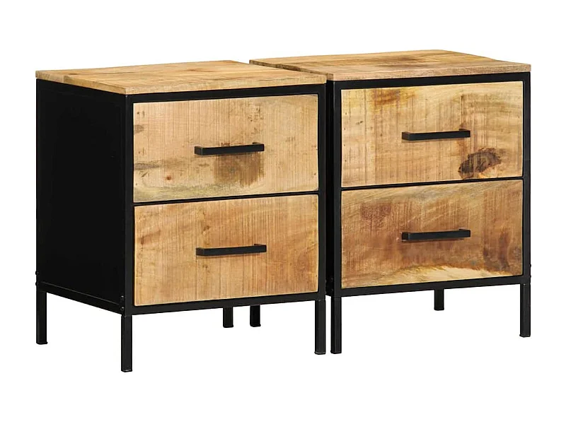 Armadio da Notte con cassetto Marrone e nero 40 x 35 x 50 cm