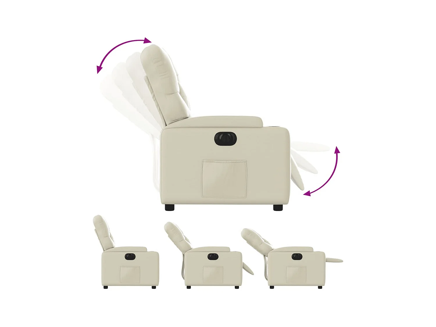 Fauteuil inclinable électrique Crème Similicuir
