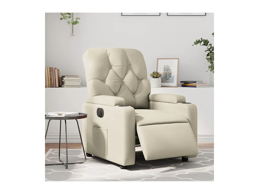 Fauteuil inclinable électrique Crème Similicuir