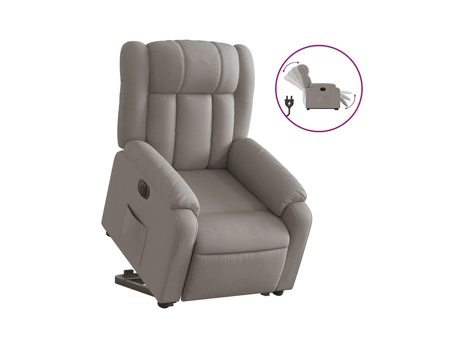 Fauteuil inclinable électrique taupe tissu