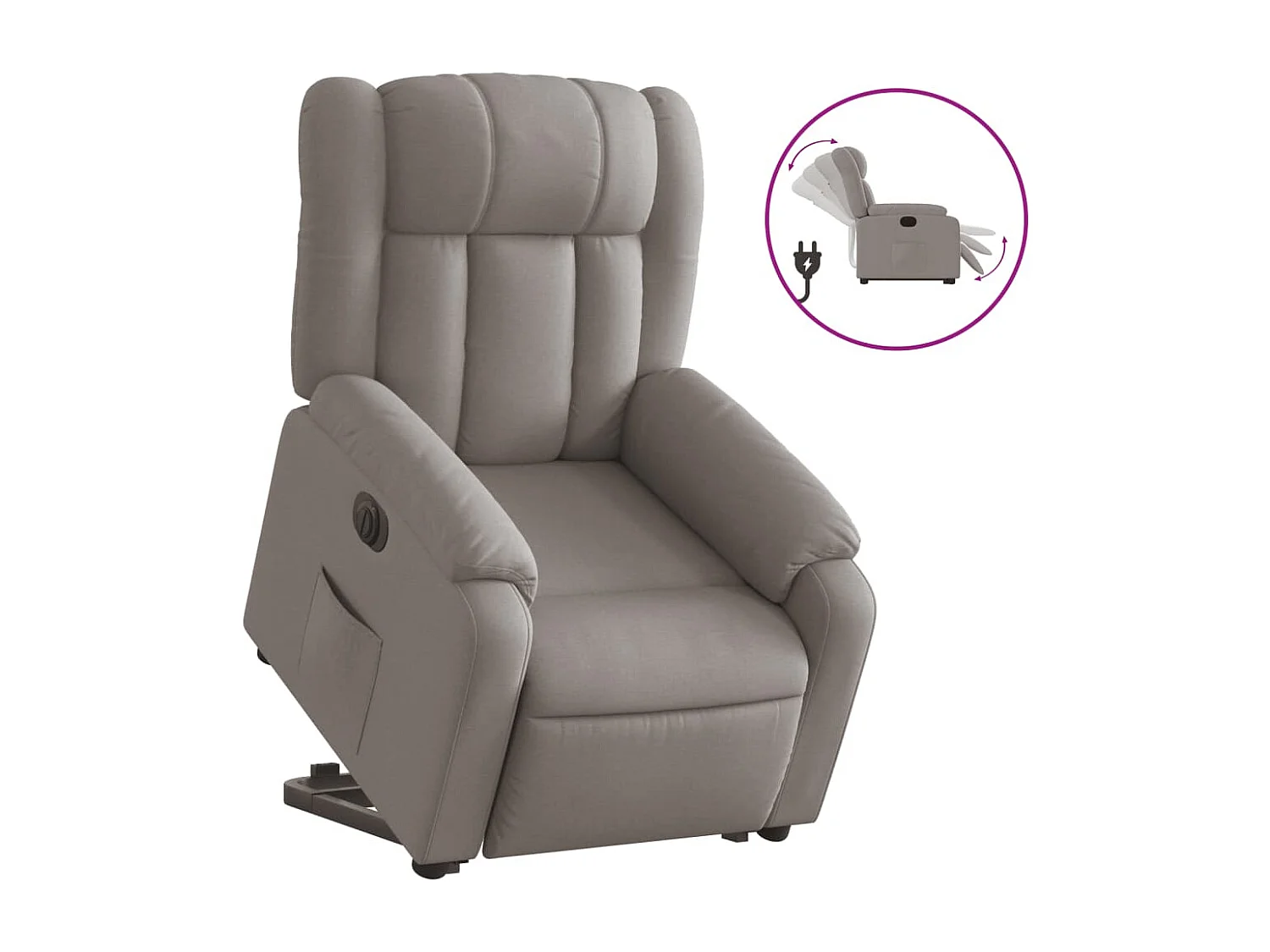 Fauteuil inclinable électrique taupe tissu