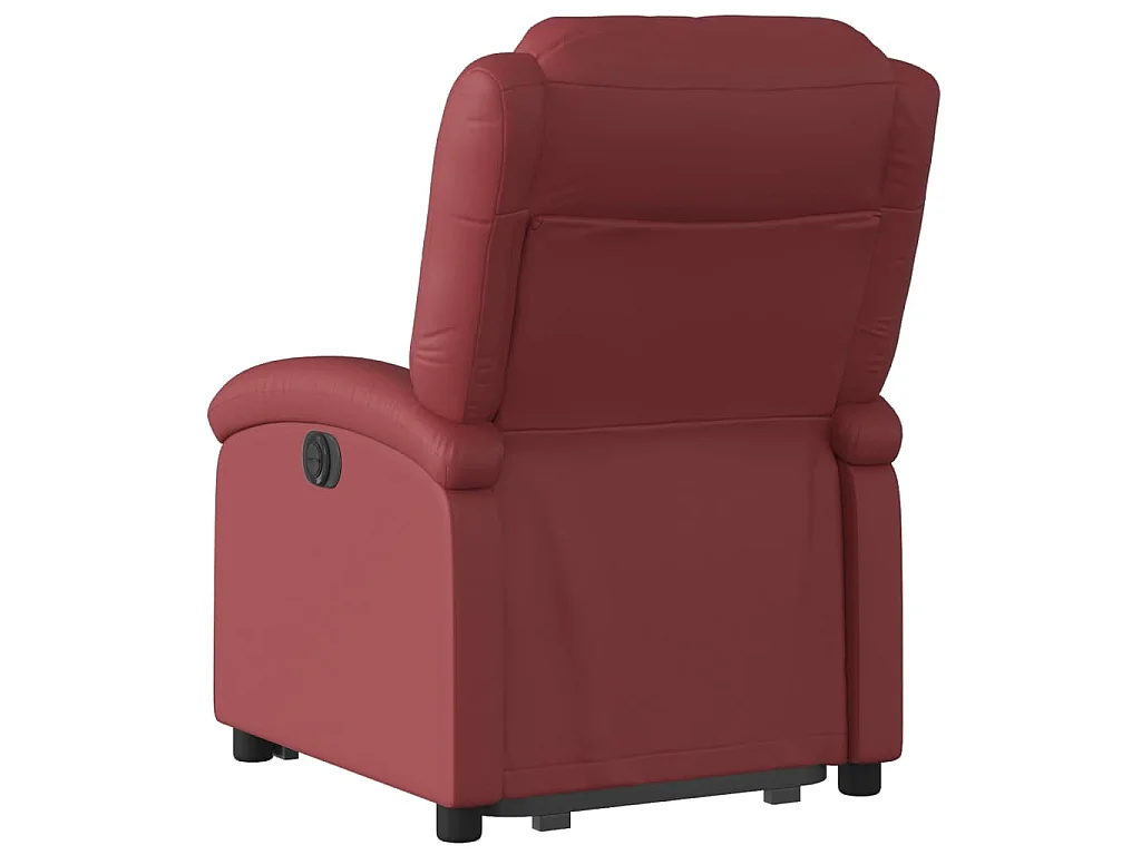 Fauteuil inclinable électrique rouge bordeaux similicuir