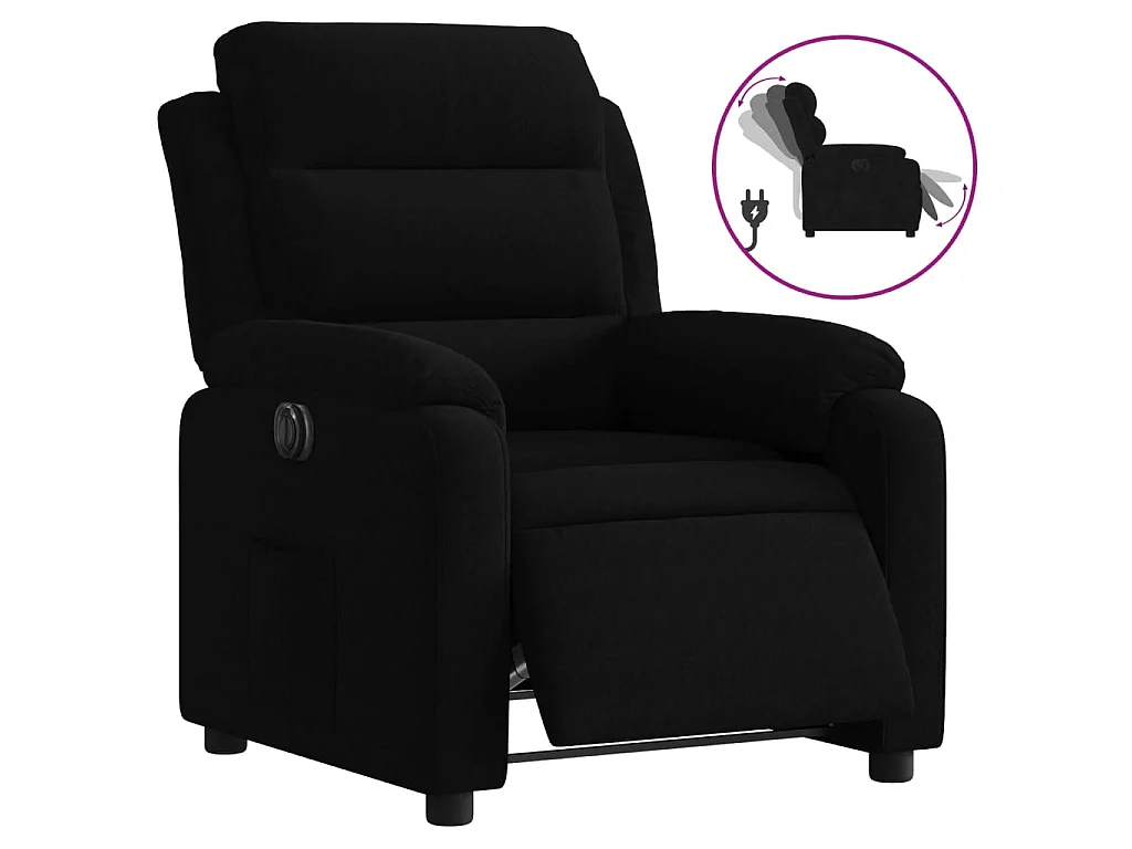 Fauteuil inclinable électrique noir velours