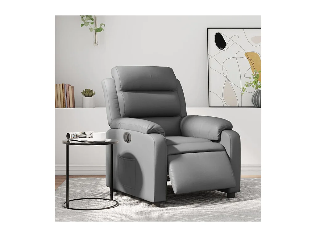 Fauteuil inclinable électrique Gris Similicuir