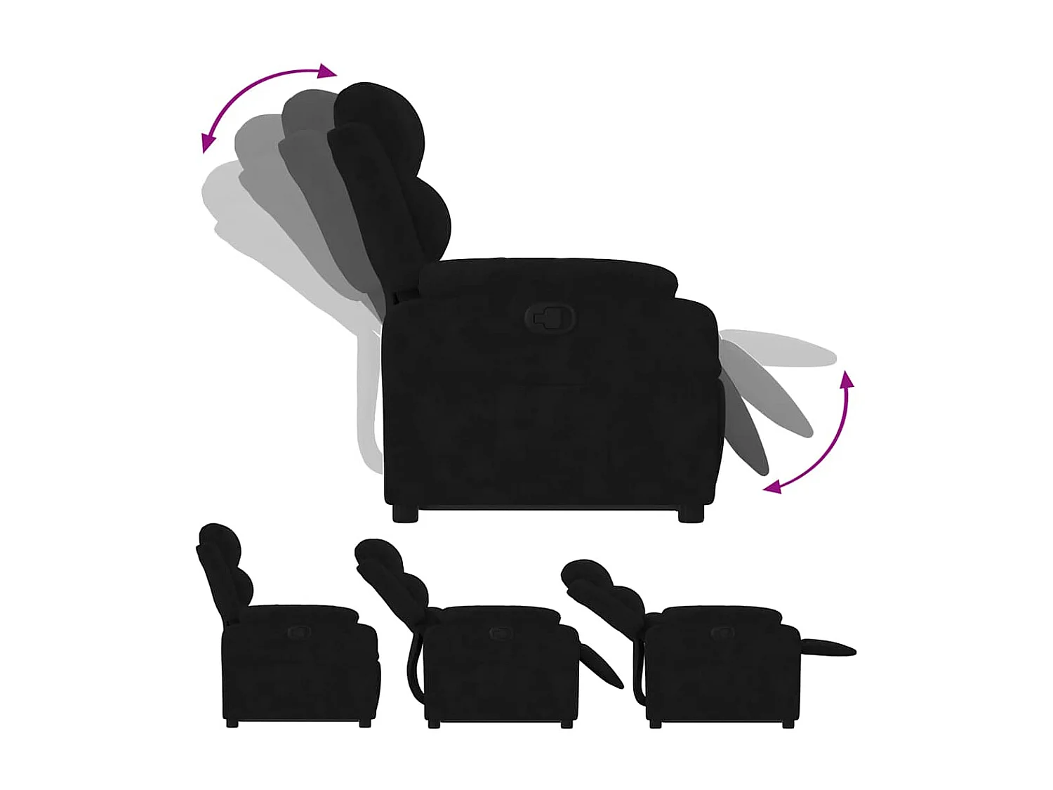 Fauteuil inclinable Noir Velours