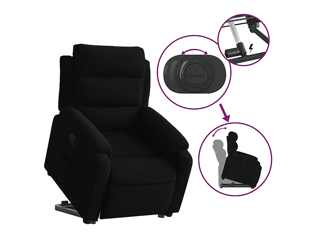 Fauteuil inclinable Noir Velours