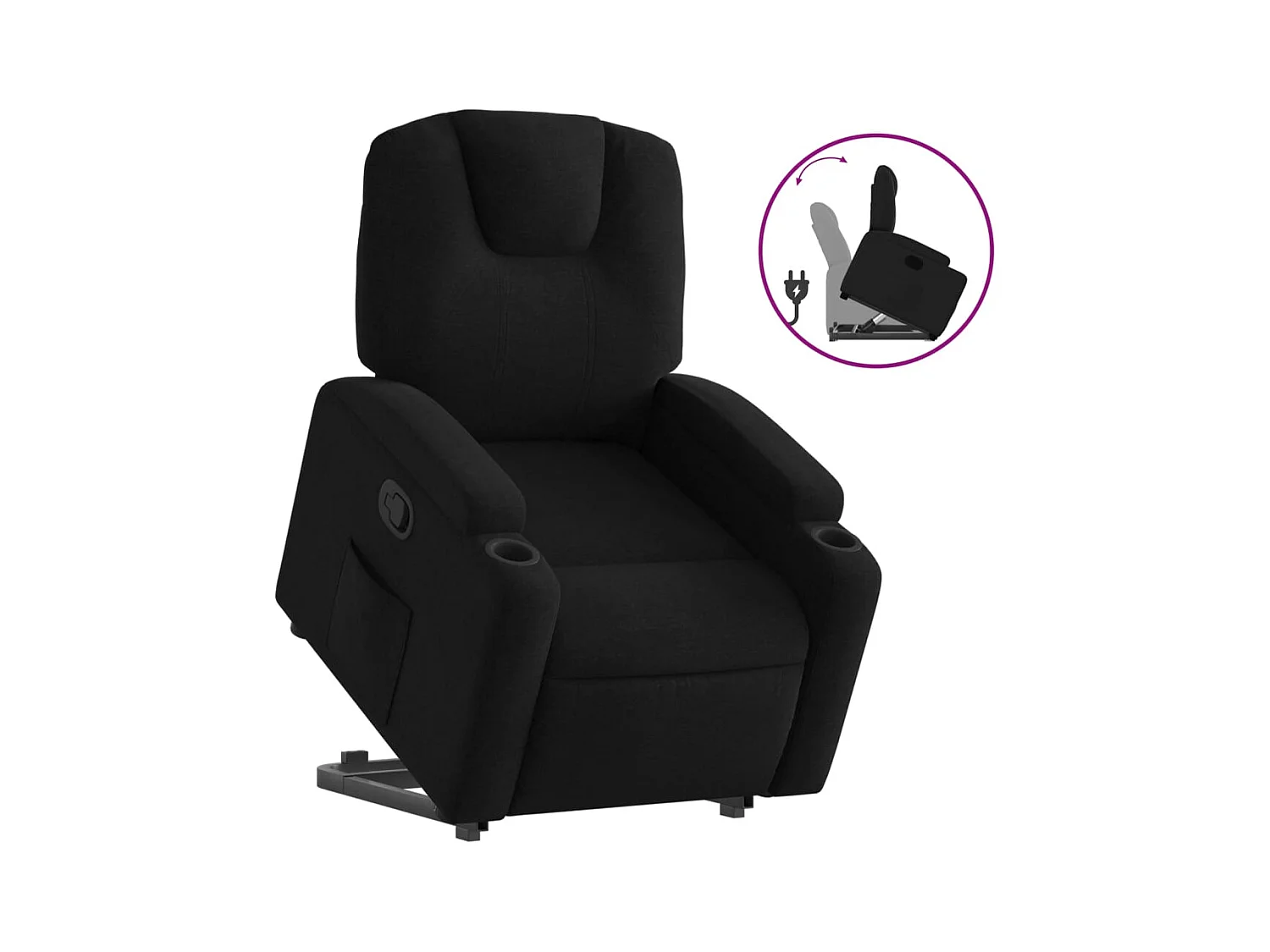 Fauteuil inclinable noir tissu