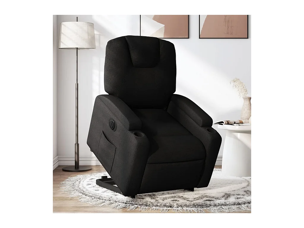 Fauteuil inclinable électrique noir tissu