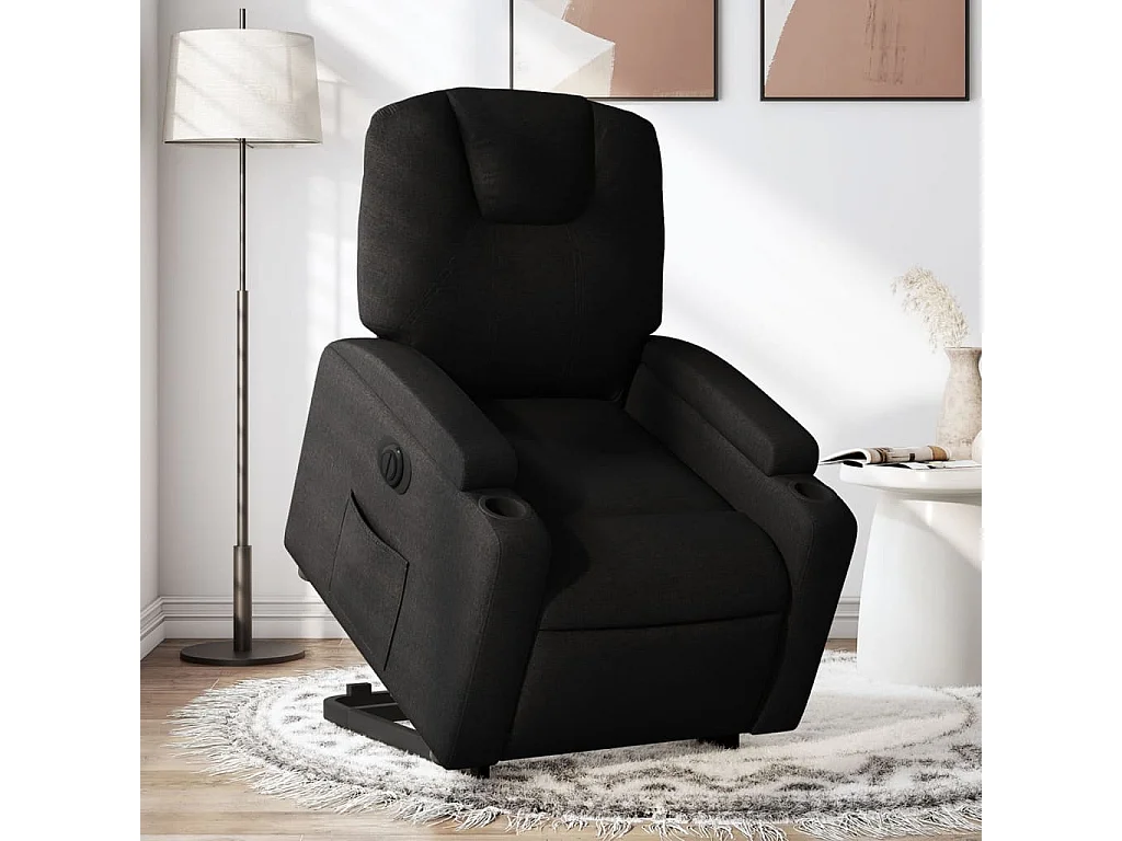 Fauteuil inclinable électrique noir tissu