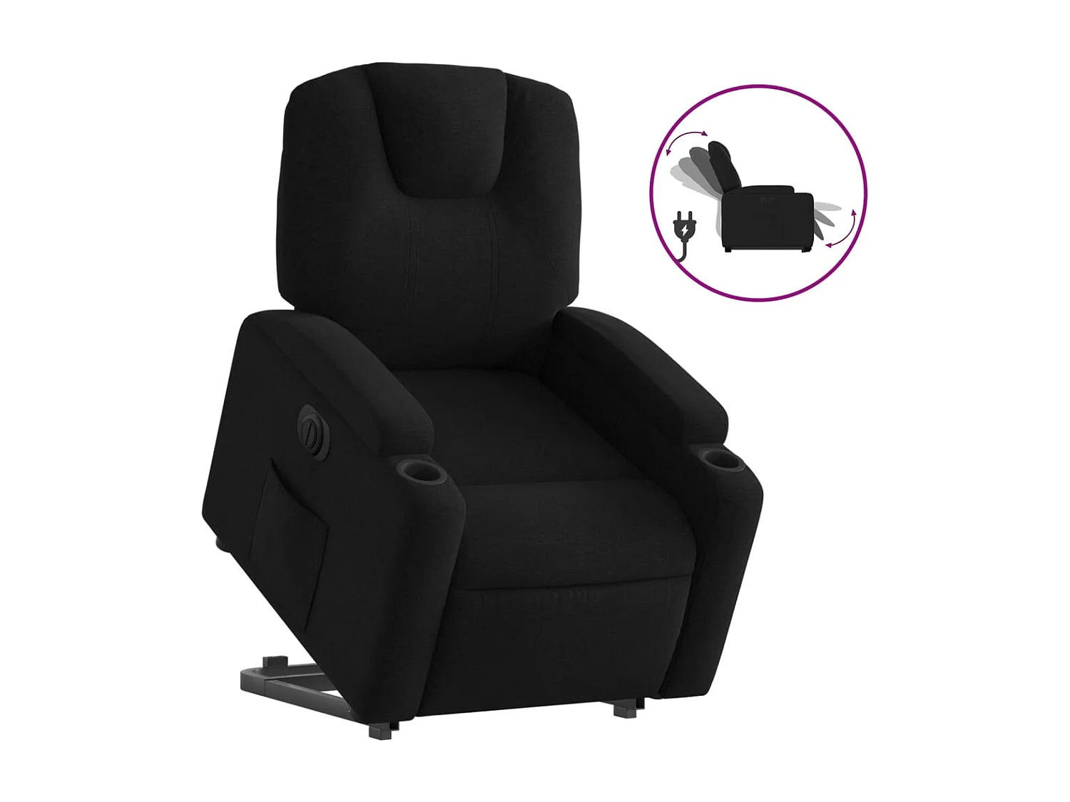 Fauteuil inclinable électrique noir tissu