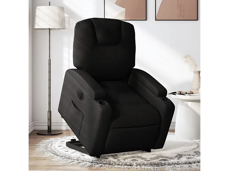 Fauteuil inclinable électrique noir tissu