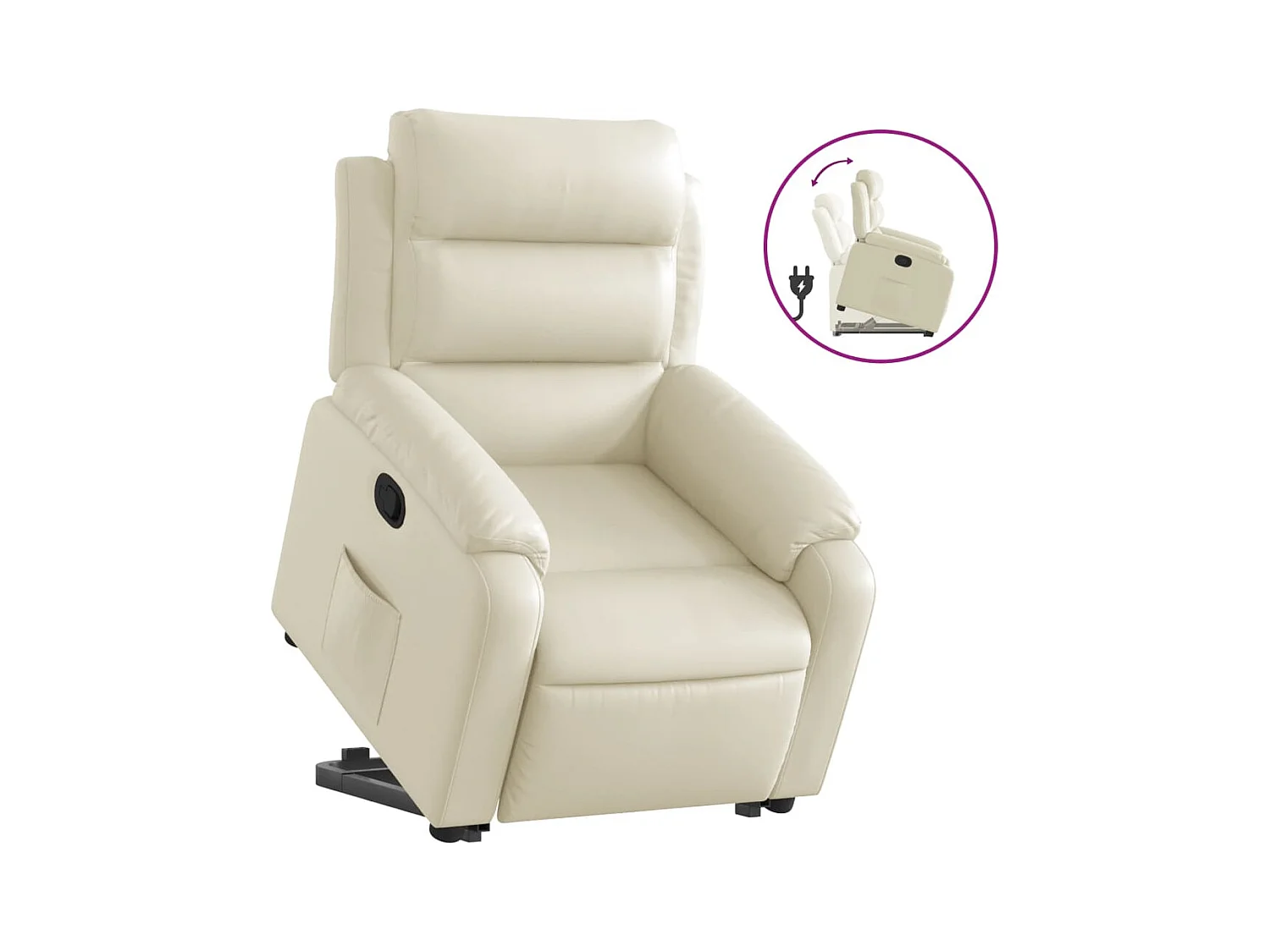 Fauteuil inclinable Crème Similicuir