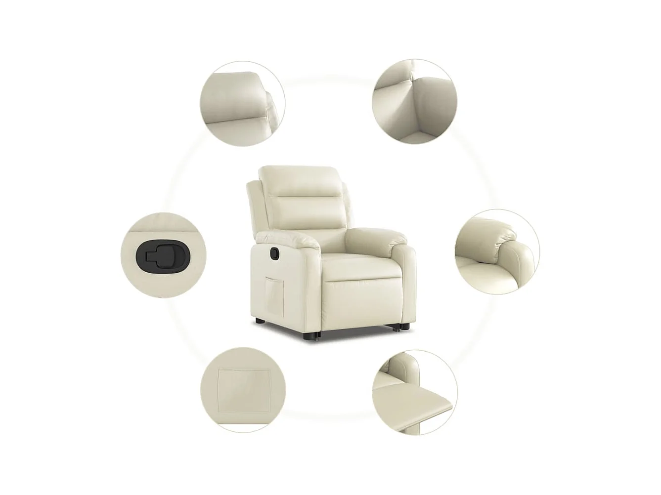Fauteuil inclinable Crème Similicuir
