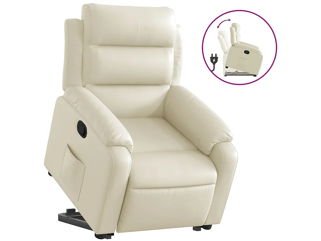 Fauteuil inclinable Crème Similicuir
