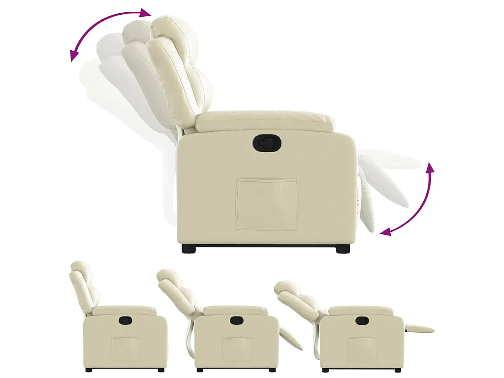 Fauteuil inclinable Crème Similicuir