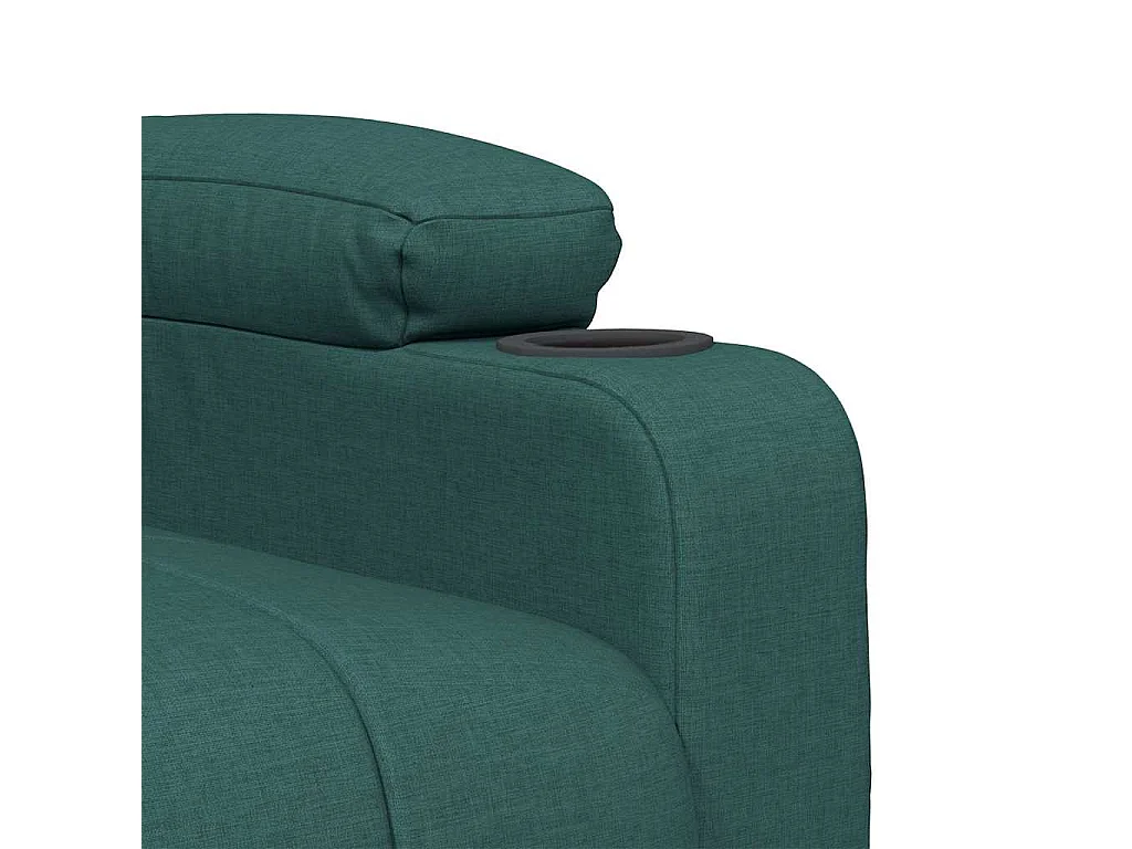 Sillón de masaje elevable tela verde oscuro