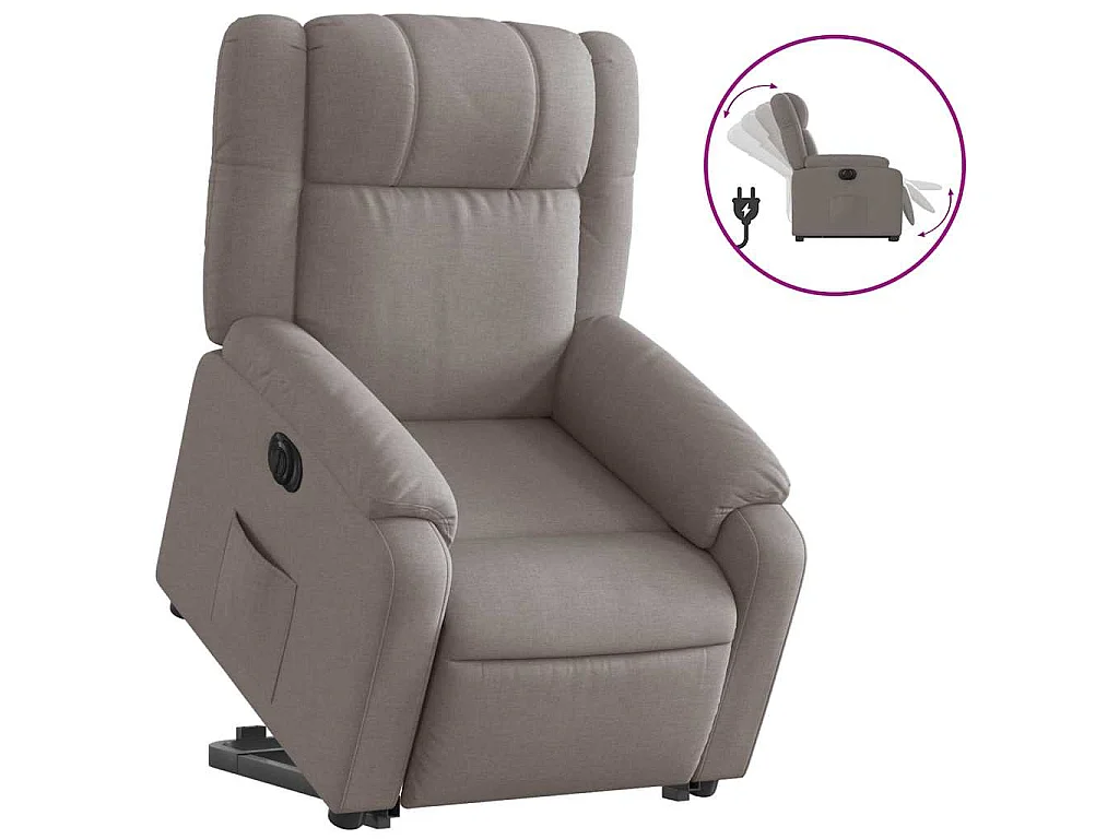 Fauteuil inclinable électrique taupe tissu