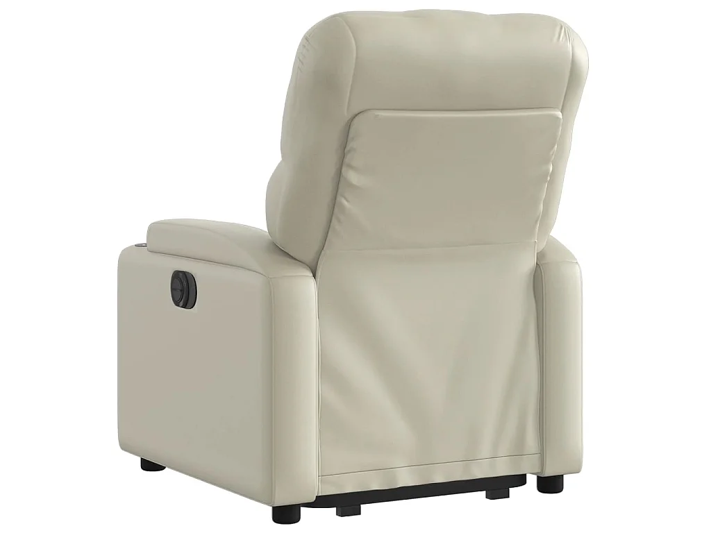 Fauteuil inclinable électrique crème similicuir