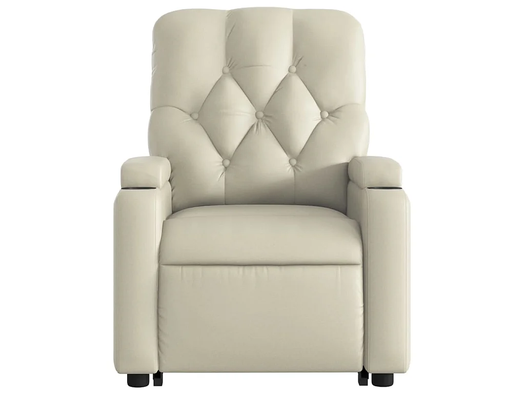 Fauteuil inclinable électrique crème similicuir