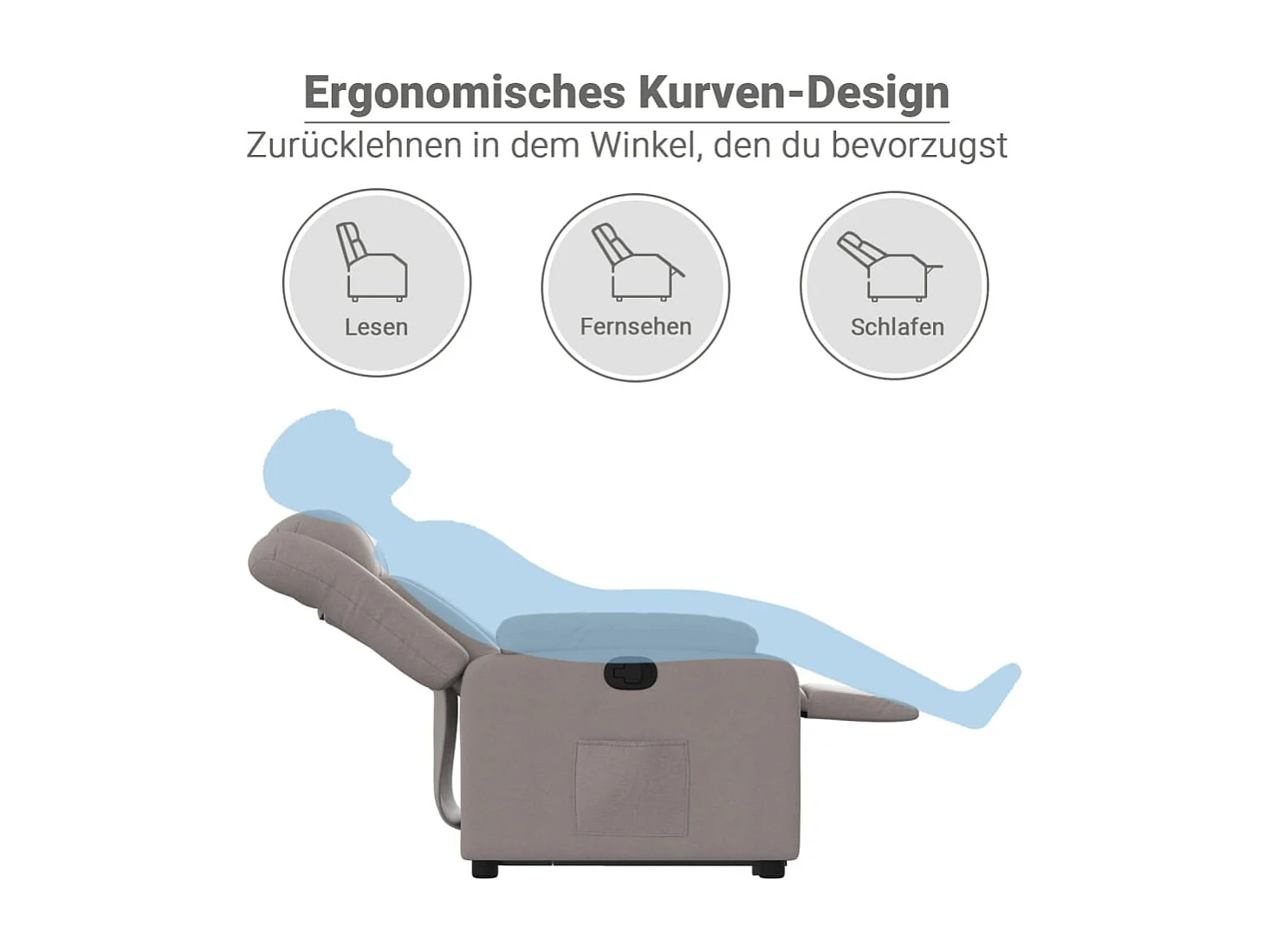 Fauteuil inclinable taupe tissu