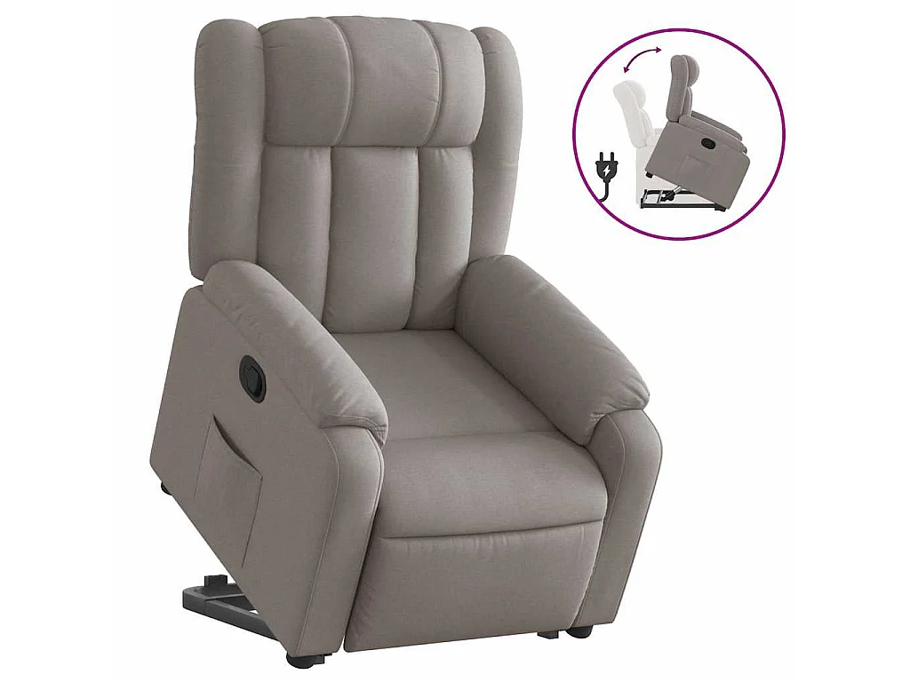 Fauteuil inclinable taupe tissu