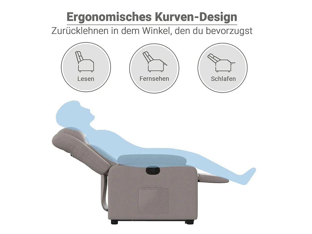 Fauteuil inclinable taupe tissu