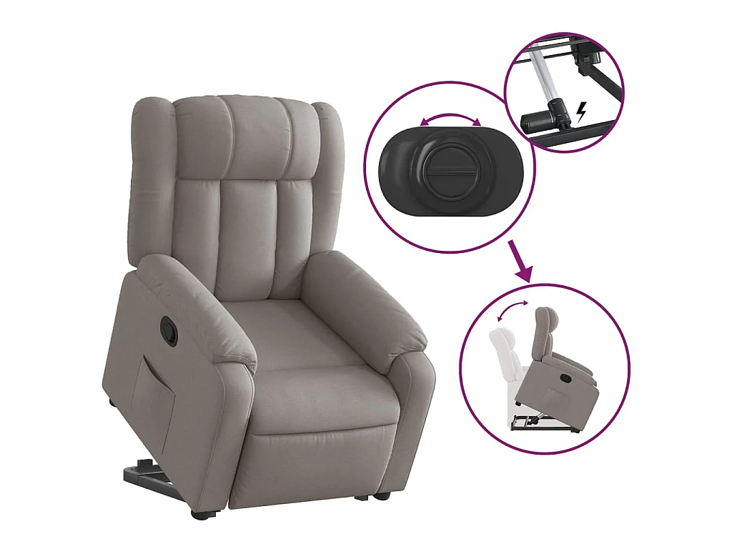 Fauteuil inclinable taupe tissu