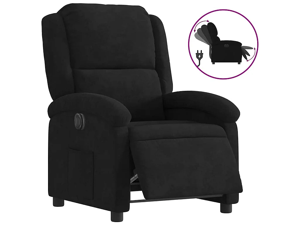 Fauteuil inclinable électrique noir velours