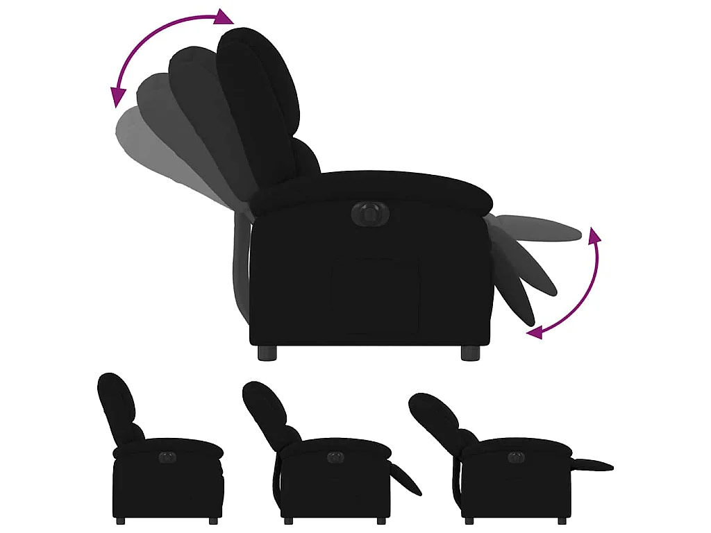 Fauteuil inclinable électrique noir velours