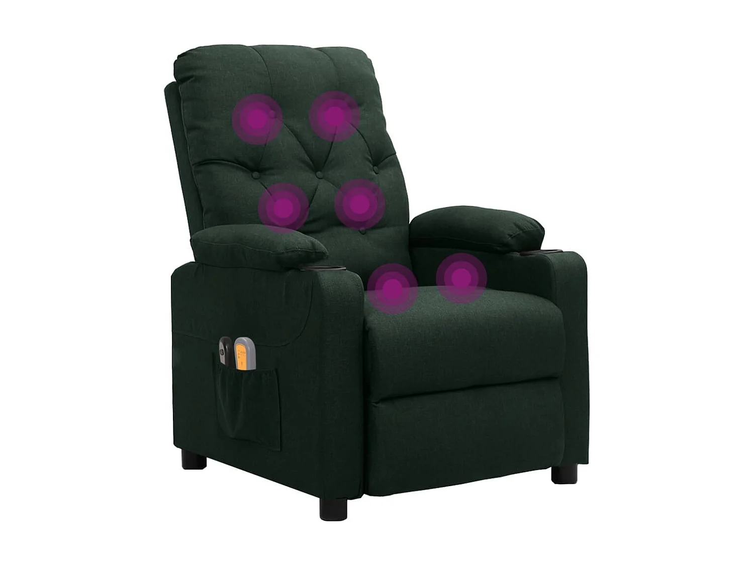 Sillón de masaje eléctrico tela verde oscuro