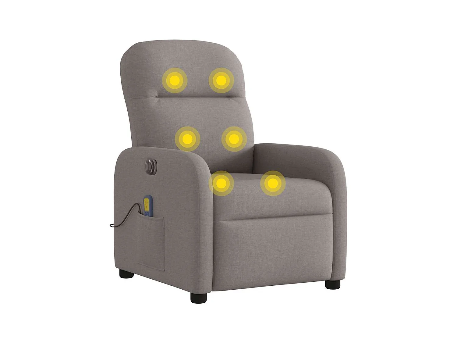 Fauteuil de massage inclinable électrique Taupe Tissu