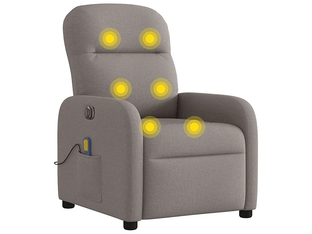 Massagestoel elektrisch verstelbaar stof taupe